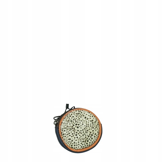 portfele damskie Bilonówka portfelik skórzany ze skrawków okrągły na prezent OLIVKA
