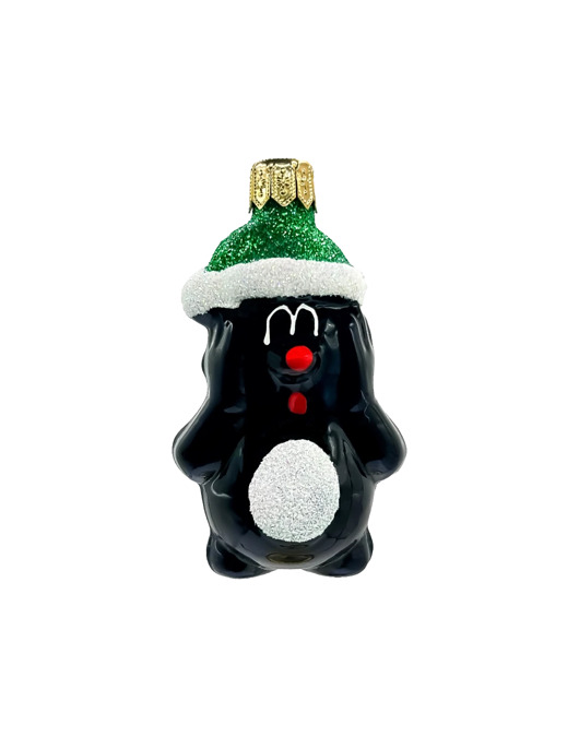 ozdoby choinkowe Bombka choinkowa: Krecik w czapce Świętego Mikołaja: zielony