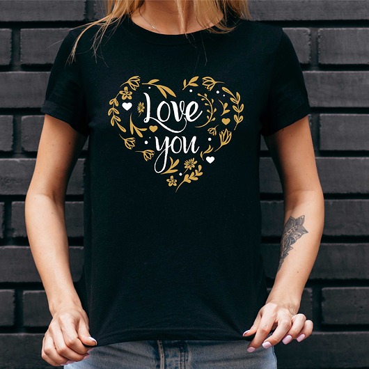 t-shirt damskie Koszulka damska organiczna Love You