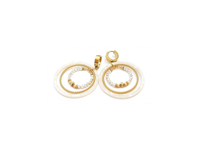 kolczyki z kamieniami Kolczyki Wianki circle  (white) 