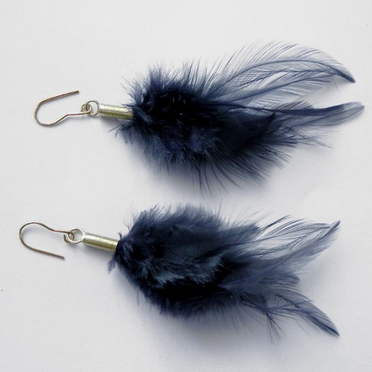 kolczyki z piórami PIÓRKO kolczyki