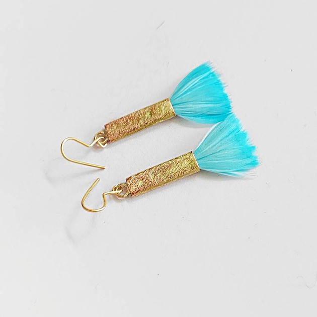 kolczyki z piórami PIÓRKO kolczyki