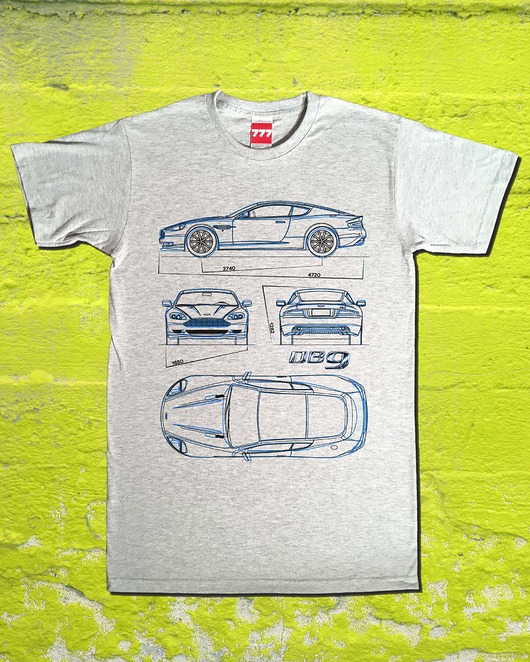 t-shirty męskie Koszulka ASTON MARTIN DB9 GRAY tshirt