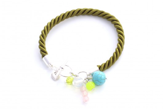 oliwkowy: turkus, jadeit, opal, kwarc DOTS handmade