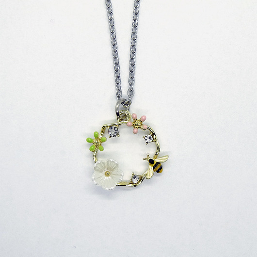 naszyjniki - inne Naszyjnik - Wianek, pszczółki