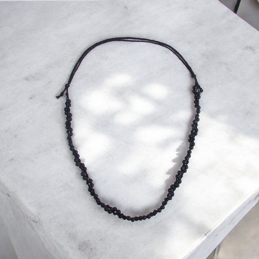 naszyjniki - inne Satynowa czerń Naszyjnik bez metalu