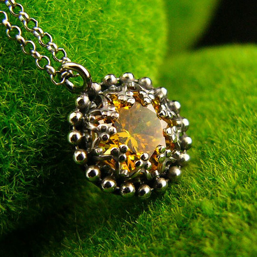 wisiory Naszyjnik Sun - Cyrkonia Srebro