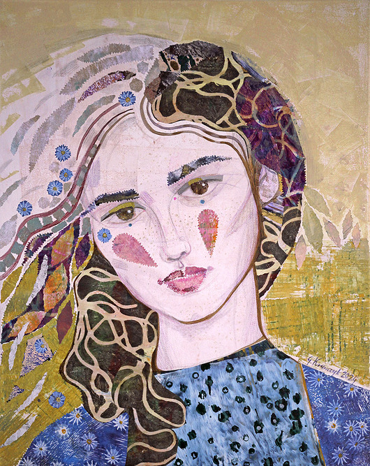 obrazy Obraz oryginał na płótnie 50x40 cm - Niezapominajki
