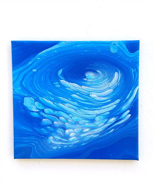obrazy Ręcznie malowany obrazek 25x25 cm - Wirujący Błękit