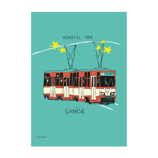 plakaty Plakat A4 Gdańsk Tramwaj Konstal 105N