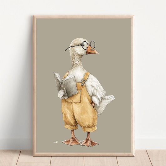 obrazy i plakaty do pokoju dziecięcego Gąska retro w okularach - Plakat na ścianę dla dzieci