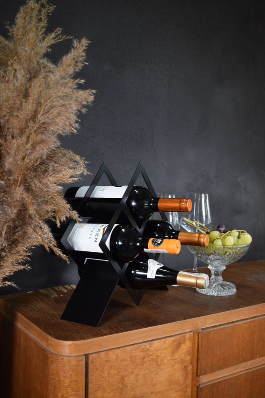 organizery Stojak na wino Loft Nero
