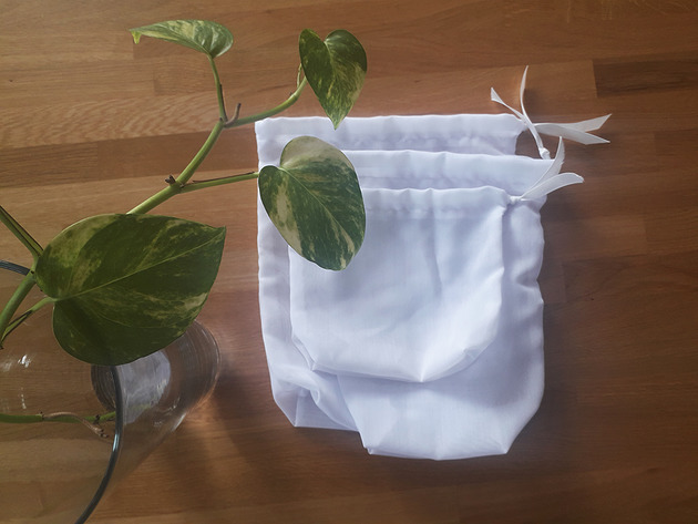 woreczki wielorazowe Zestaw woreczków z firanki (zero waste)