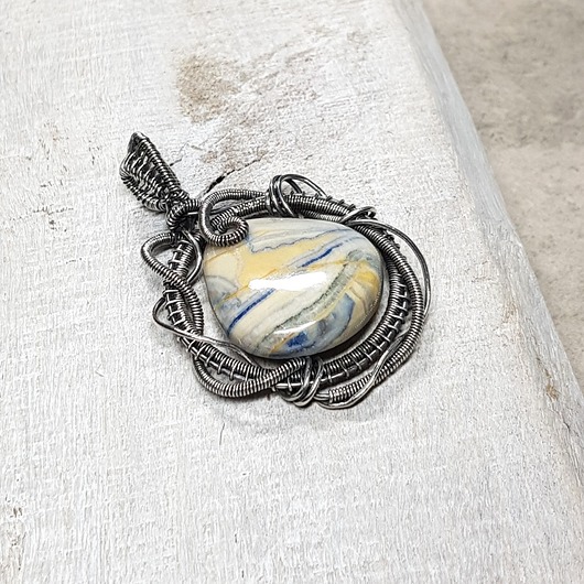 srebrne naszyjniki Lapis lace onyx  s183