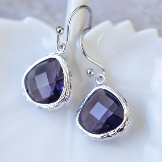 Amethyst glass in silver  Made by Magda