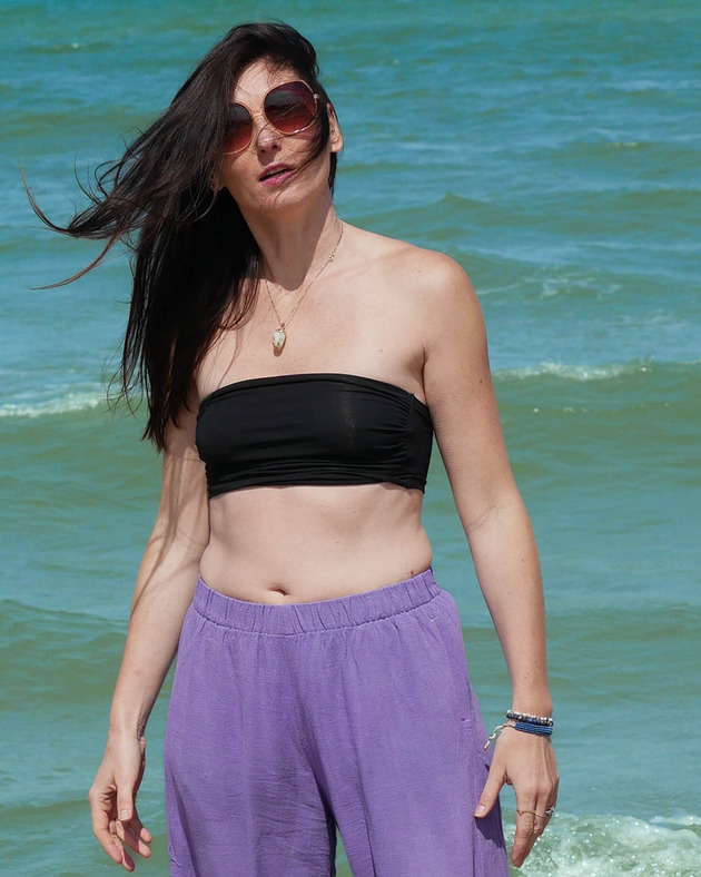 topy damskie Tube top czarny bawełna