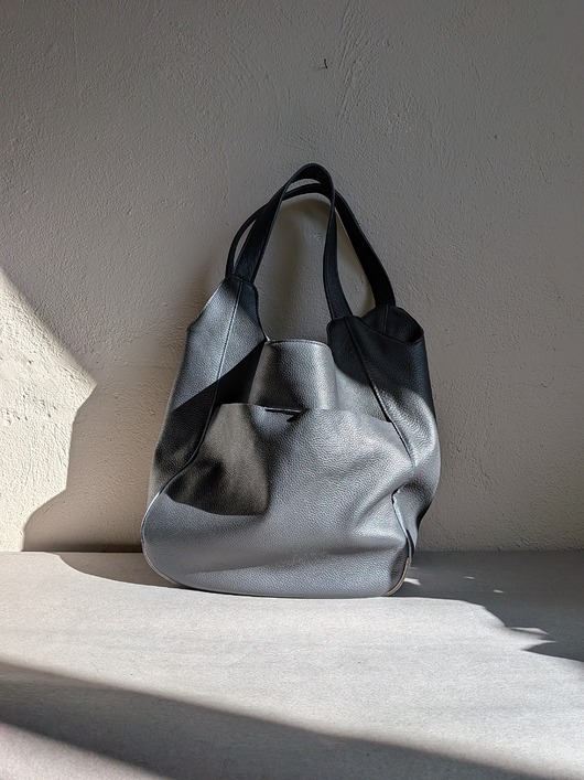 torby na ramię Grafitowa skórzana torba worek