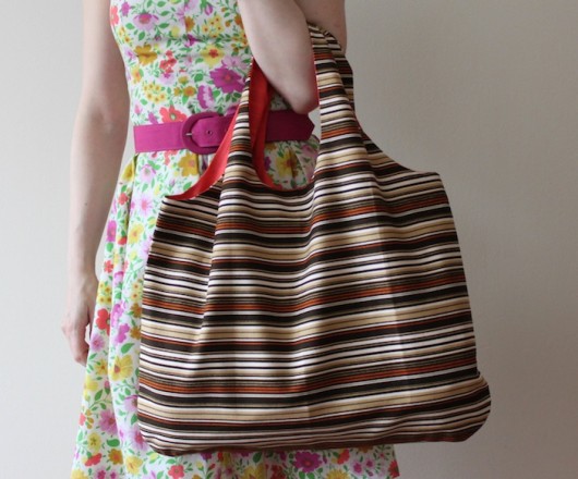 Eko torba na zakupy BROWN STRIPES longredthread