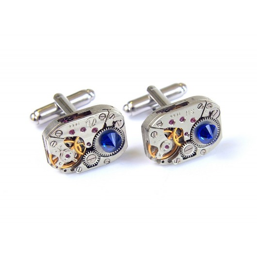 spinki do mankietów Spinki do koszuli RECTANGLE Deep Navy - Spinki do mankietów