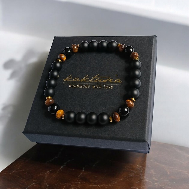 biżuteria męska ODWAGA, SIŁA, ENERGIA :: onyks, tygrysie oko, hematyt