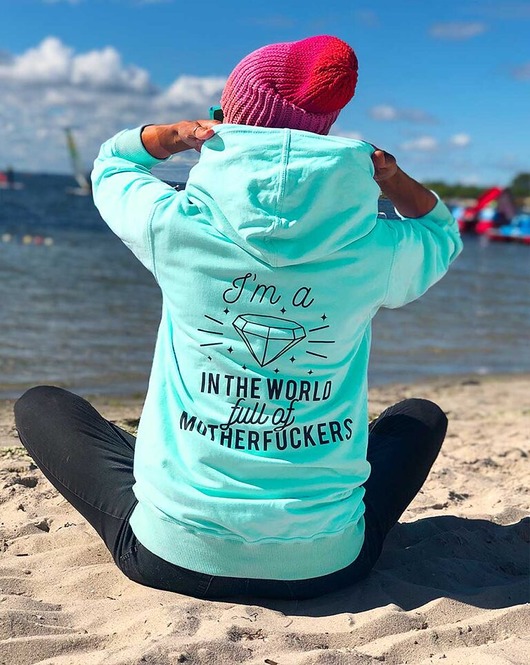 bluza z kapturem damska Mietowa bluza damska na wiosne Im a diamond