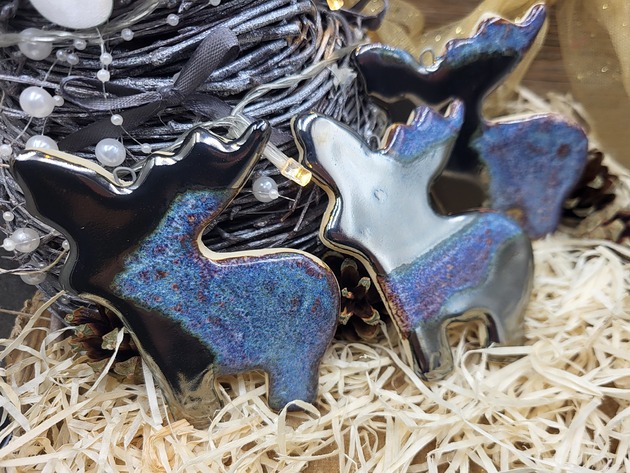 ozdoby choinkowe Zestaw ceramicznych zawieszek