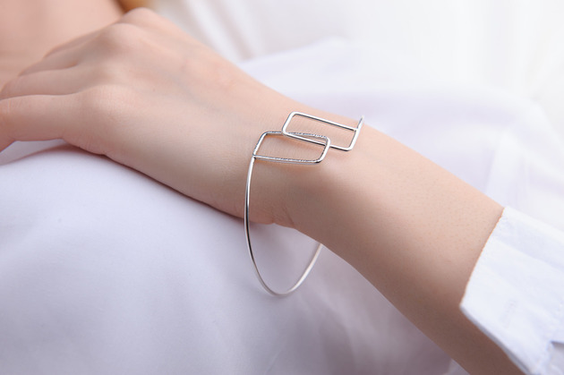 bransoletki srebrne Bransoleta Prostokąty