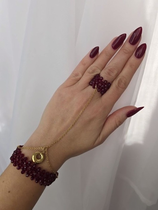 bransoletki złote Bransoletka z pierścionkiem 5-rzędowa Fashion Gloss