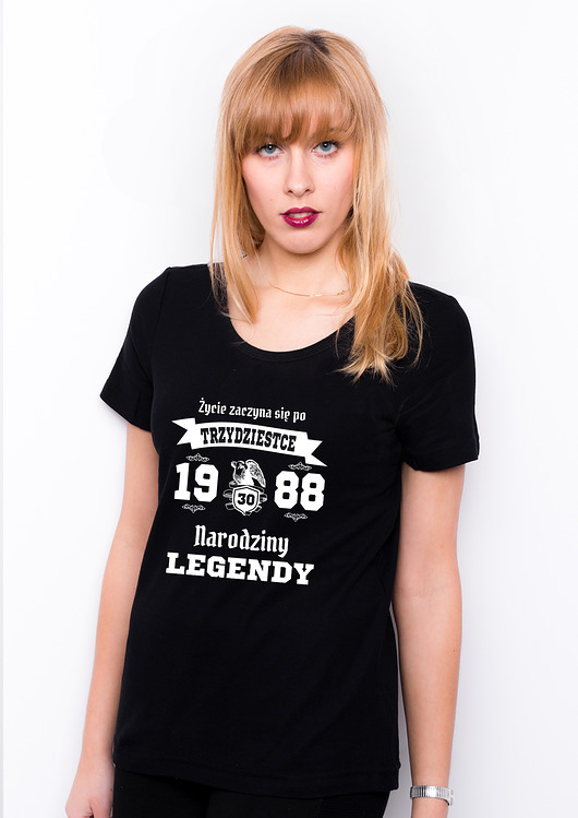 T-shirt damski - ŻYCIE ZACZYNA SIĘ PO 30- czarny AllbagAllprints