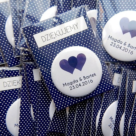 Magnesy ślubne 20szt. - Podziękowania dla gości polkastudio