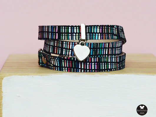 lea multi silver heart barboleta