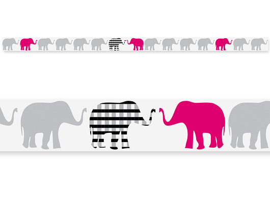 Tapeta dla dzieci Border Elephants Pink Humpty Dumpty Room Decoration