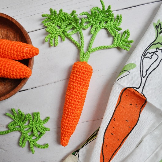zabawki - inne Warzywa szydełkowe - marchewka, Montessori