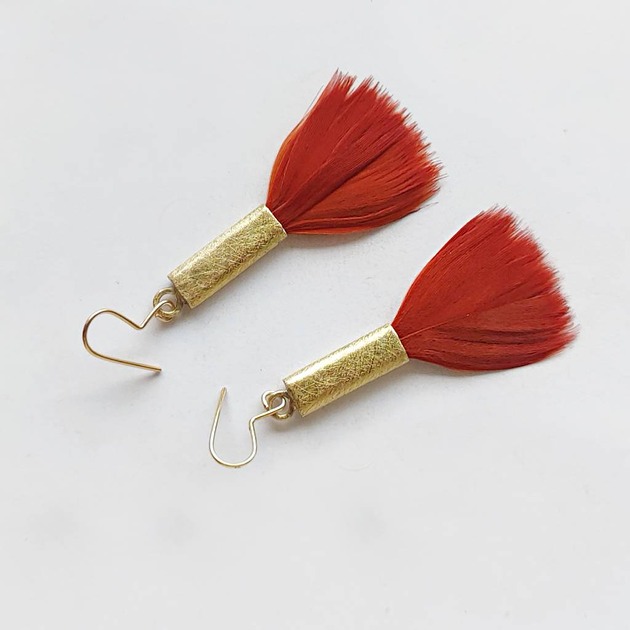 kolczyki z piórami PIÓRKO kolczyki
