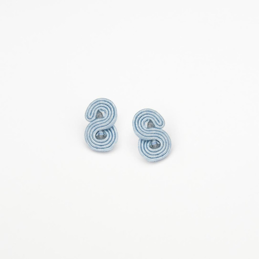 kolczyki soutache Minimalistyczne sztyfty, jasnoniebieskie