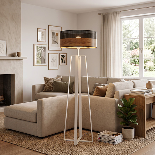 lampy podłogowe Elegancka lampa stojąca do salonu MOSS DUAL
