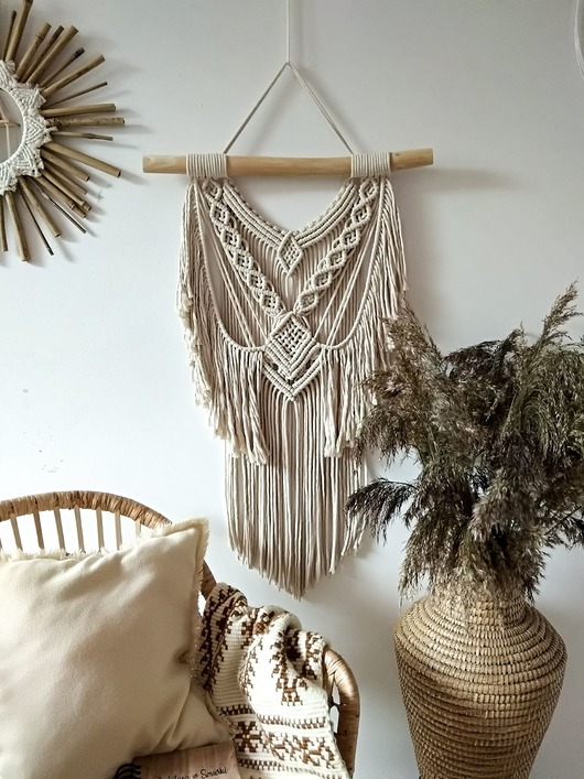 Makrama z chwostami Boho Zaplątana W Sznurki