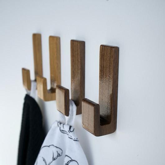 wieszaki Drewniany minimalistyczny wieszak samoprzylepny