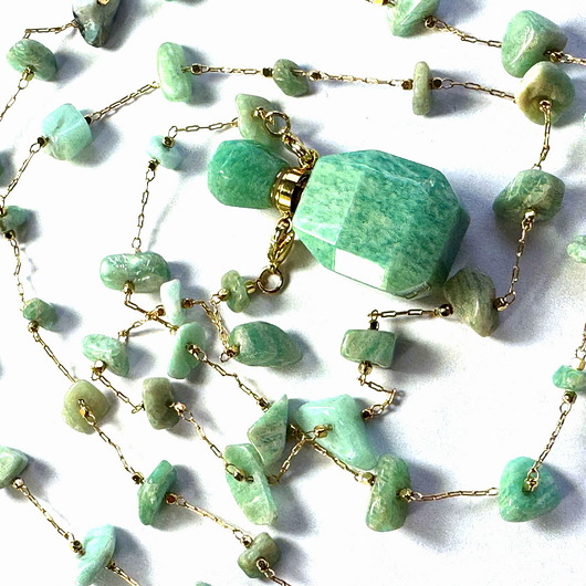 korale Perfumetka + Łańcuszek okulary - Turkus I - DLA MAMY