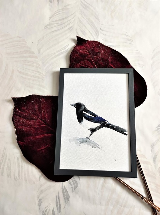 Akwarela Sroka Wiktoria Borys Art