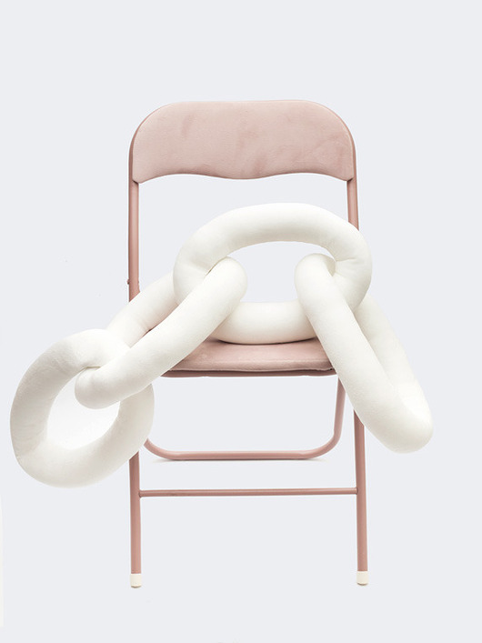 poduszki supły Poduszka Łańcuch, Chain Pillow Biała
