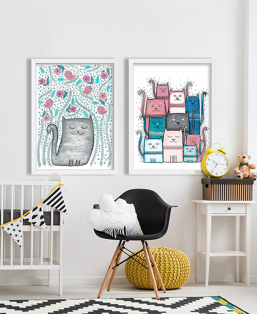 obrazy i plakaty do pokoju dziecięcego Zestaw 2 prac A3