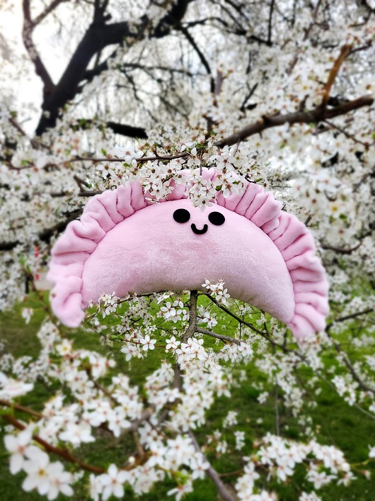 poduszki do pokoju dziecka Pluszowy różowy pieróg Handmade poduszka prezent