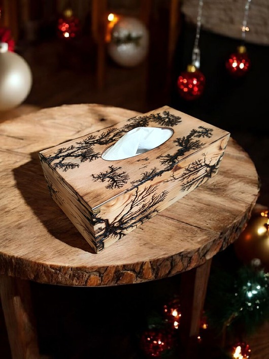 przechowywanie - różne Chustecznik  drewniany