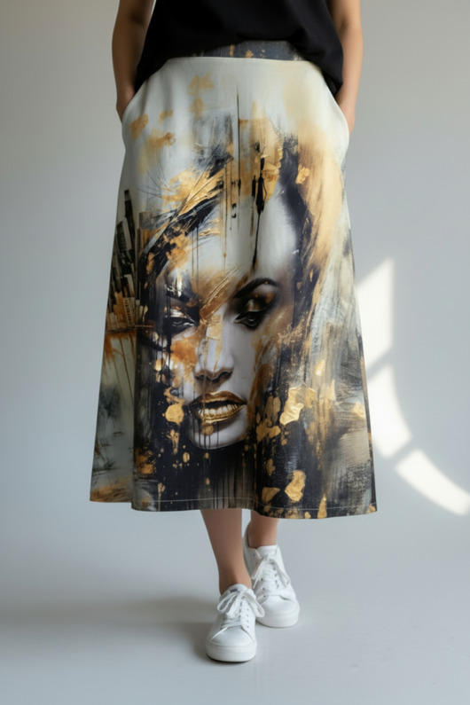 spódnice midi Asymetryczna spódnica midi evas