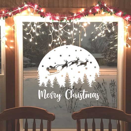 Naklejka ozdoba Renifery z Mikołajem na saniach TamTamTu