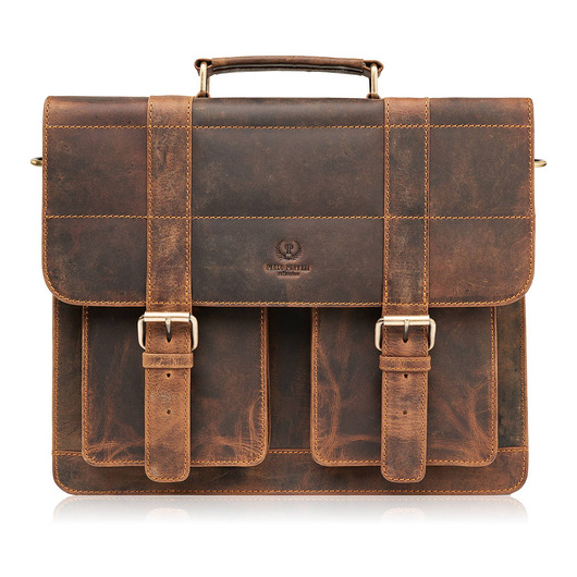 torby i nerki męskie TORBA MĘSKA NA RAMIĘ SKÓRZANA VINTAGE BRĄZOWA PAOLO PERUZZI T-100-HBR