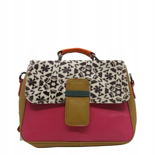 torby na ramię Torebka skórzana damska klasyczna rączka pasek ze skrawków OLIVKA