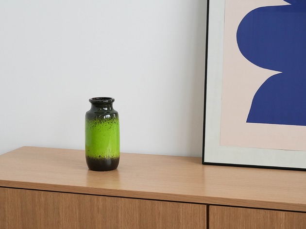 wazony Wazon ceramiczny zielony, niemiecki design, lata 70, produkcja: Niemcy