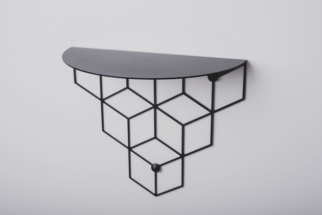 Półka ścienna STIGA PS czarna Polyhedra